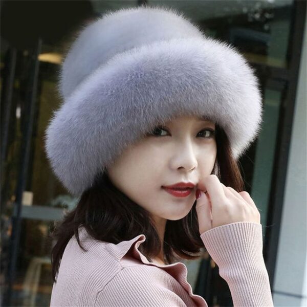 Faux Fox Fur Hat Bucket Beanies Caps Women Girls Soft Thickened Furry Berets Hat Lady Elegant 2.jpg 640x640 2