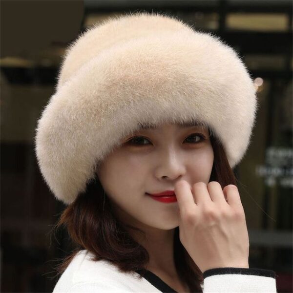 Faux Fox Fur Hat Bucket Beanies Caps Women Girls Soft Thickened Furry Berets Hat Lady Elegant 3.jpg 640x640 3