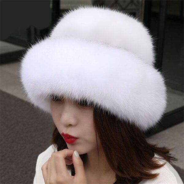 Faux Fox Fur Hat Bucket Beanies Caps Women Girls Soft Thickened Furry Berets Hat Lady Elegant 5.jpg 640x640 5