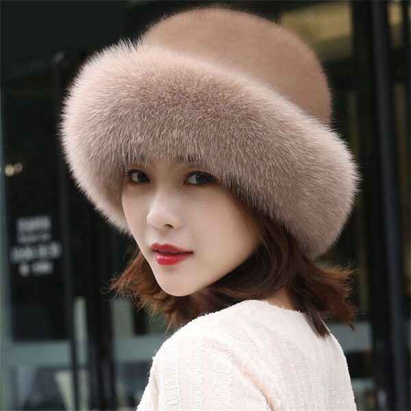 Faux Fox Fur Hat Bucket Beanies Caps Women Girls Soft Thickened Furry Berets Hat Lady Elegant