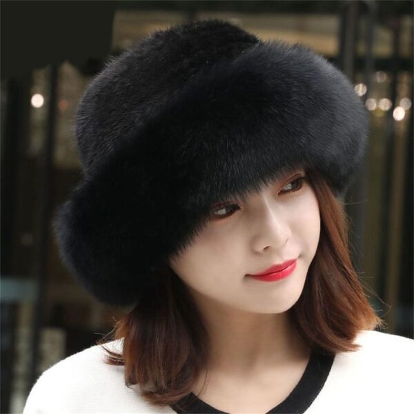 Faux Fox Fur Hat Bucket Beanies Caps Women Girls Soft Thickened Furry Berets Hat Lady
