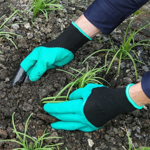 Garden Gloves With Claws ABS Plastic Garden Rubber Gloves Gardening Digging Planting Durable Waterproof Work Glove 1