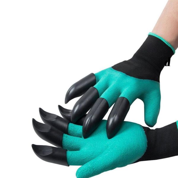 Garden Gloves With Claws ABS Plastic Garden Rubber Gloves Gardening Digging Planting Durable Waterproof Work Glove 2