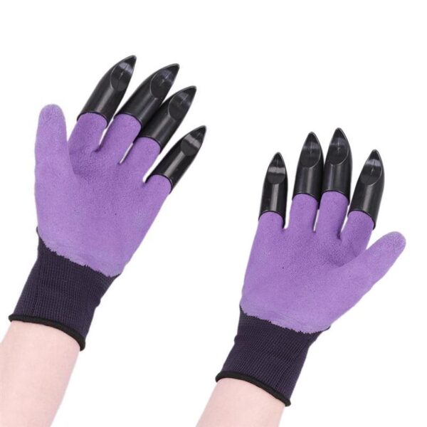 Garden Gloves With Claws ABS Plastic Garden Rubber Gloves Gardening Digging Planting Durable Waterproof Work Glove 4