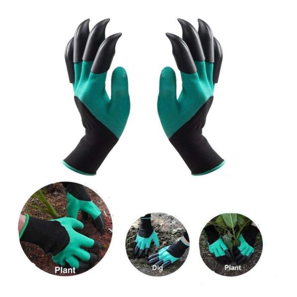 Garden Gloves With Claws ABS Plastic Garden Rubber Gloves Gardening Digging Planting Durable Waterproof Work Glove