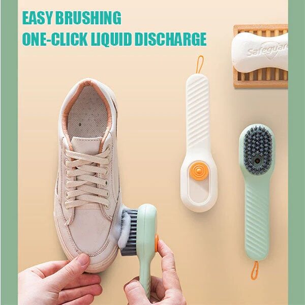 Mintiml Multifunctional Liquid Shoe Brush Household Shoe Washing Brush Soft Bristles Laundry Brush White Shoe Collar 4