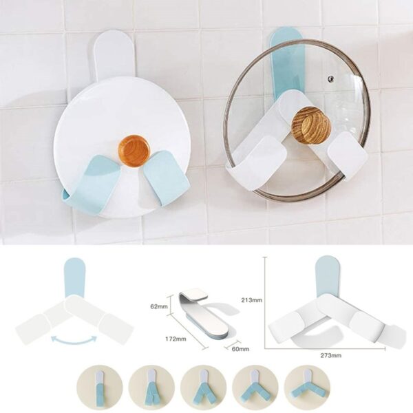 New Adjustable Pot Lid Holder Cabinet Door Pan Lid Organizer Cutting Boards Pots Hanging Holders pan 1