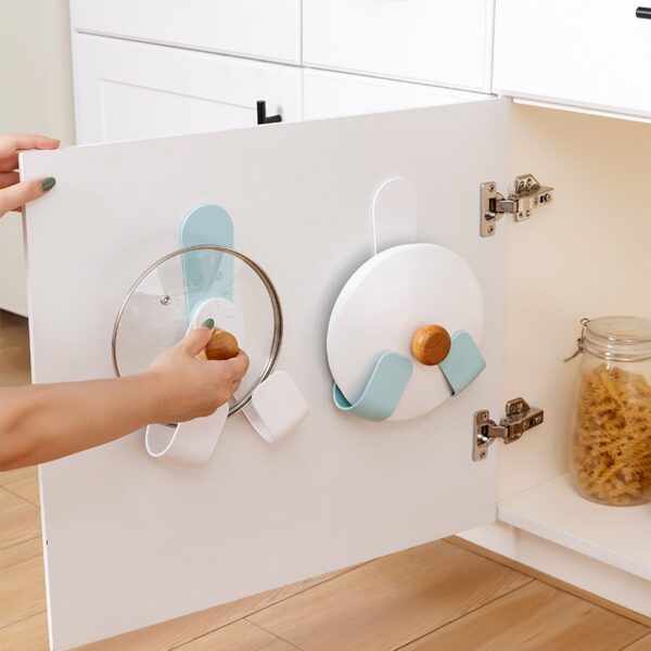 New Adjustable Pot Lid Holder Cabinet Door Pan Lid Organizer Cutting Boards Pots Hanging Holders pan