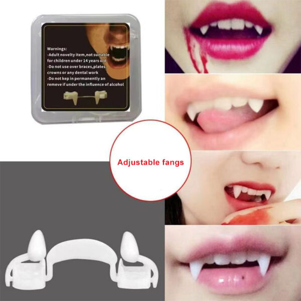 New Halloween Cosplay Retractable Vampire Teeth Dentures Zombie Teeth Small Tiger Teeth Vampire Fangs 4