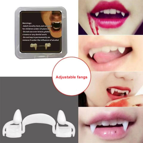 Nya Halloween Cosplay infällbara vampyrtänder tandproteser Zombietänder Small Tiger Teeth Vampire Fangs 4