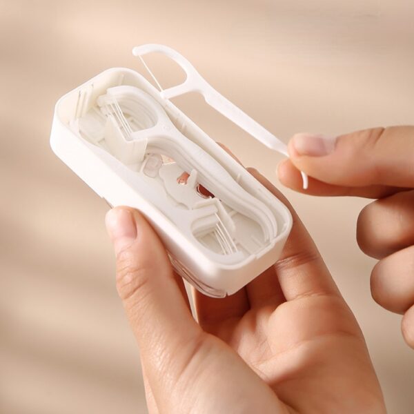 Draagbare Mini Dual Switch Tandzijde Opbergdoos Stofdicht Waterdicht Automatische Eject Floss Organizer Floss Stok