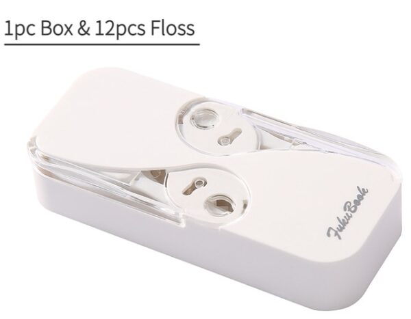 Tragbare Mini-Zahnseide-Aufbewahrungsbox mit zwei Schaltern, staubdicht, wasserdicht, automatischer Auswurf, Zahnseide-Organizer