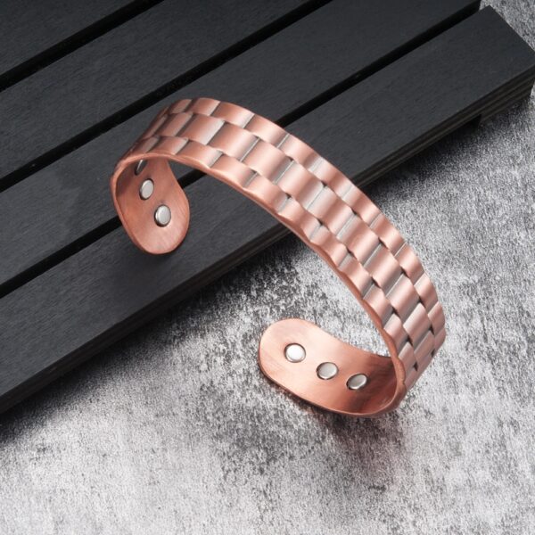 Vinterly Pure Copper Bangles for Men Women Adjustable Wide Cuff Bracelets Vintage Energy Magnetic Bracelets Bangles 1