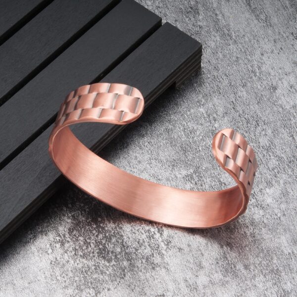 Vinterly Pure Copper Bangles for Men Women Adjustable Wide Cuff Bracelets Vintage Energy Magnetic Bracelets Bangles 2