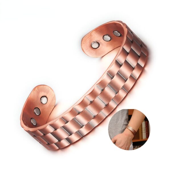 Vinterly Pure Copper Bangles for Men Women Adjustable Wide Cuff Bracelets Vintage Energy Magnetic Bracelets Bangles 5