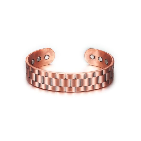 Vinterly Pure Copper Bangles for Men Women Adjustable Wide Cuff Bracelets Vintage Energy Magnetic Bracelets