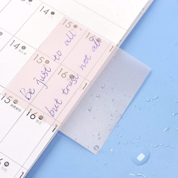 Waterproof PET Transparent Sticky Notes Memo Pad 50 Sheets Stickers Daily To Do List Note Paper 4