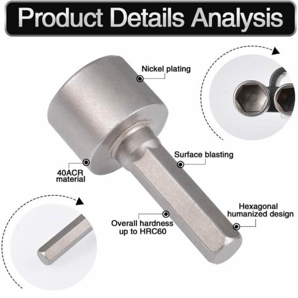 14pcs パワー ナット ドライバー ドリル ビット セット 5 12mm 六角シャンク 六角ナット ソケット 1 4 4