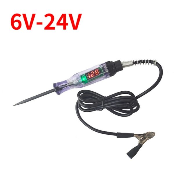 Car Truck Voltage Circuit Tester Digital Display Long Probe Pen Light Bulb Automobile Diagnostic Tools