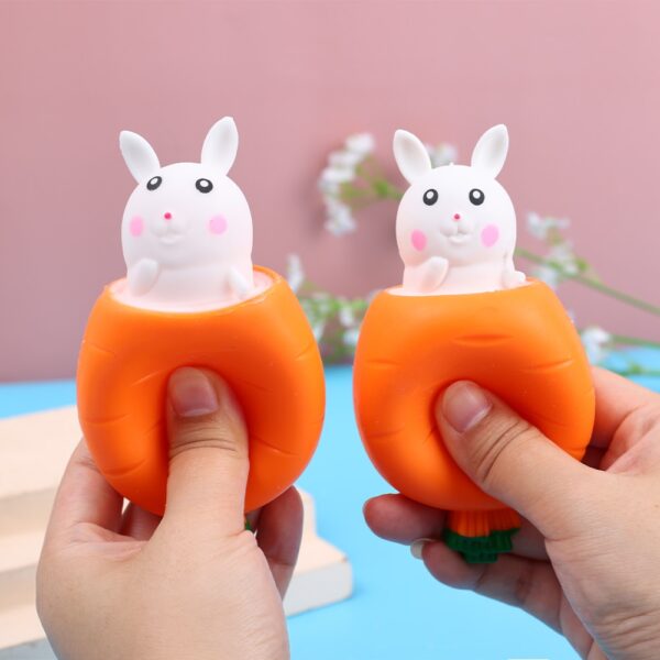 Carrot Rabbit Cup Squeeze Toys Χαριτωμένα κινούμενα σχέδια Παιχνίδια ανακούφισης από το άγχος Παιδιά Παιδικά Αντιστρες Αισθησιακό παιχνίδι Fidget 1