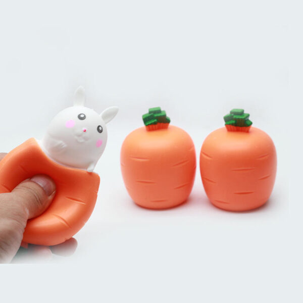 Carrot Rabbit Cup Squeeze Toys Χαριτωμένα κινούμενα σχέδια Παιχνίδια ανακούφισης από το άγχος Παιδιά Παιδικά Αντιστρες Αισθησιακό παιχνίδι Fidget 3
