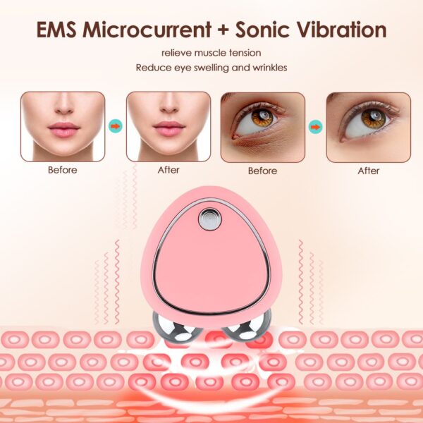 EMS Adelgazamiento Dispositivos de estiramiento facial Microcorriente Rejuvenecimiento de la piel Masajeador facial Terapia de luz Antienvejecimiento Arrugas Belleza 3