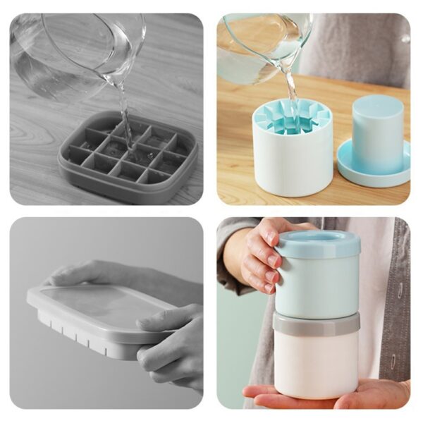 Ice Bucket Cup Mold For Making Ice Cubes Tray Freeze Quickly Safety Silicone Creative Design Frozen 4