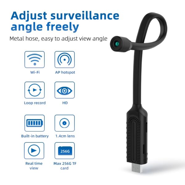 JOZUZE Gooseneck Wireless ip Mini Camera Οικιακή κάμερα ασφαλείας WiFi 1080P Κάμερα επιτήρησης Remote Monitor Micro 1