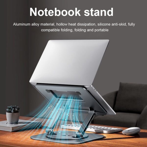 MC LS928 Laptop Stand 360 Rotatable Notebook Holder Liftable Aluminum Alloy Stand Compatible with Within 17 2