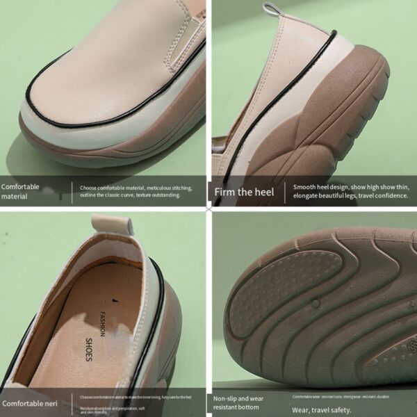 Νέα πλατφόρμα φλατ Loafers Γυναικεία Παπούτσια 2022 Φθινοπωρινή Άνοιξη Fad Sports Pu Δερμάτινα αθλητικά παπούτσια για περπάτημα 3