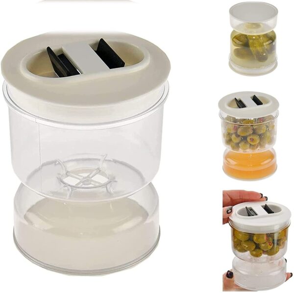Sealed Jar for Pickle Home Wet and Dry Separation Pickle Jar with Flip Container and Strainer 5