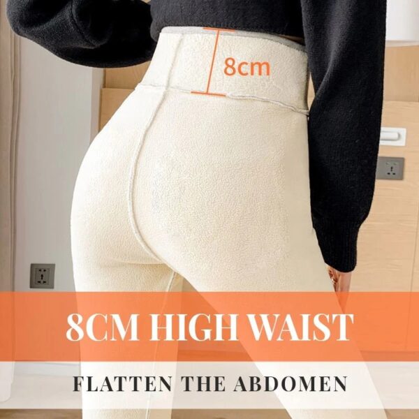 Women s Fashionable Thermal Cashmere Slim Pants Winter Leggings Women Velvet Fleece Lined Slim High Waist 5