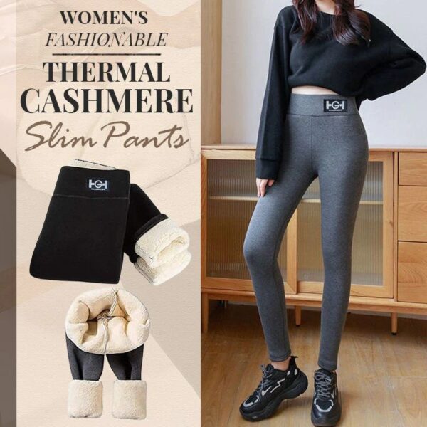 Women s Fashionable Thermal Cashmere Slim Pants Winter Leggings Women Velvet Fleece Lined Slim High Waist