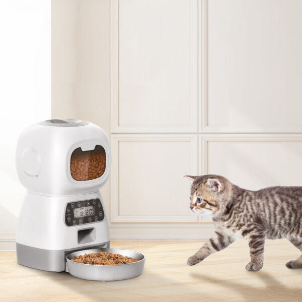 main image03 5L Pet Automatic Feeder For Cats Dogs Smart Food Dispenser Steel Bowl Auto Timer Dog