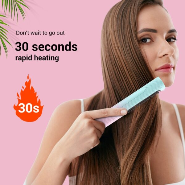 2 A cikin 1 Madaidaicin Gashi Brush Professional Hot Comb Madaidaici don Wigs Hair Curler Straightener Comb 2