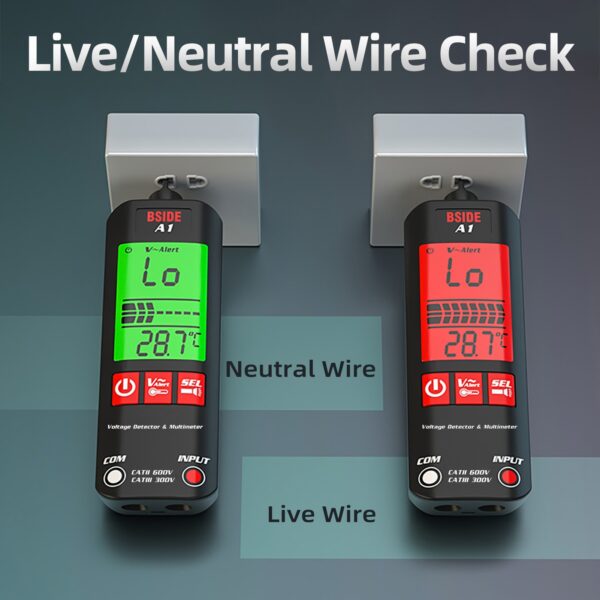 BSIDE A1 Mini Multimeter LCD Digital Tester Voltage Detector 2000 Counts DC AC Voltage Frequency Resistance 4