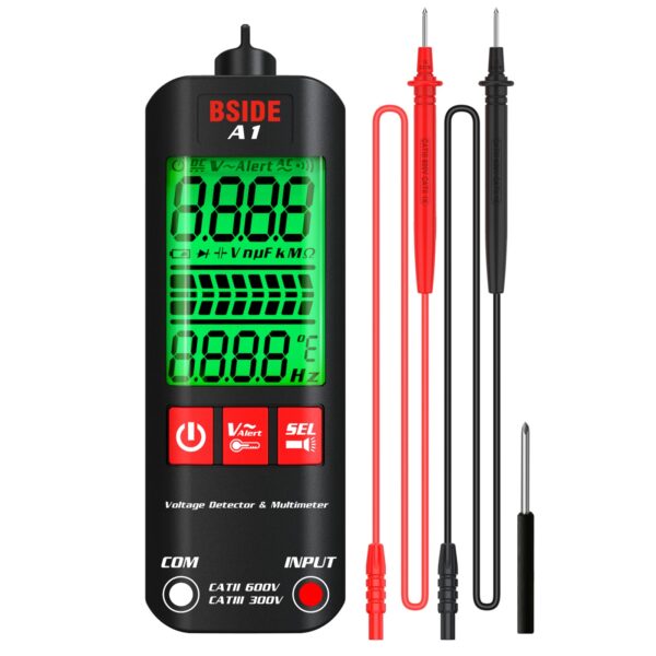 BSIDE A1 Mini Multimeter LCD Digital Tester Voltage Detector 2000 Counts DC AC Voltage Frequency Resistance