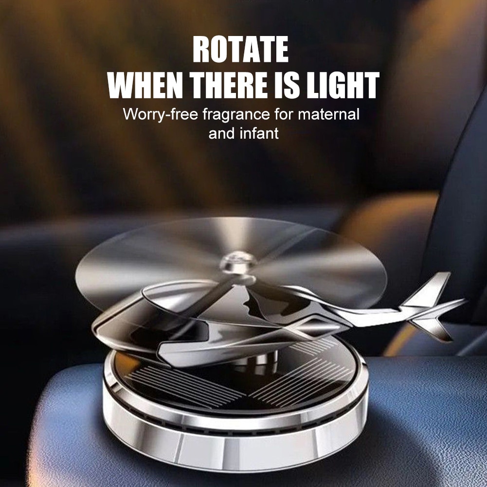 Helicopter Solar Car Air-Freshener Rotation Aromatherapy Car