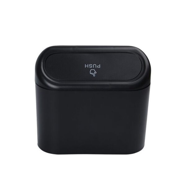 Car Trash Bin Hanging Vehicle Garbage Dust Case Storage Box Black Square Pressing Type Trash