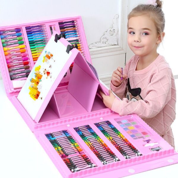Educational Toys 42 208PCS Children Art Painting Set Watercolor Pencil Crayon Water Pen Drawing Board Doodle 1