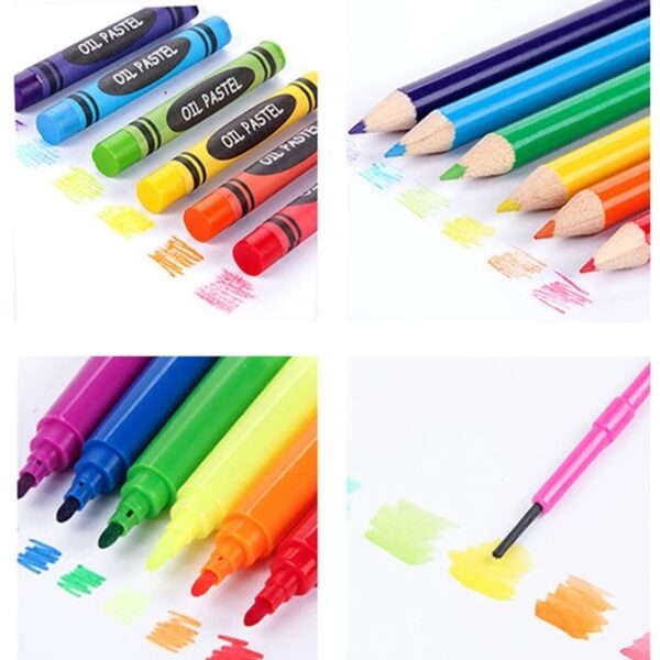 Educational Toys 42 208PCS Children Art Painting Set Watercolor Pencil Crayon Water Pen Drawing Board Doodle 4