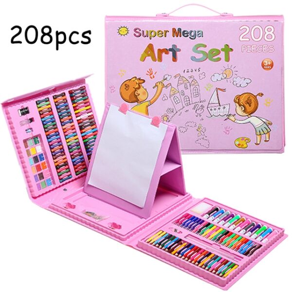 Educational Toys 42 208PCS Children Art Painting Set Watercolor Pencil Crayon Water Pen Drawing Board Doodle 6.jpg 640x640 6