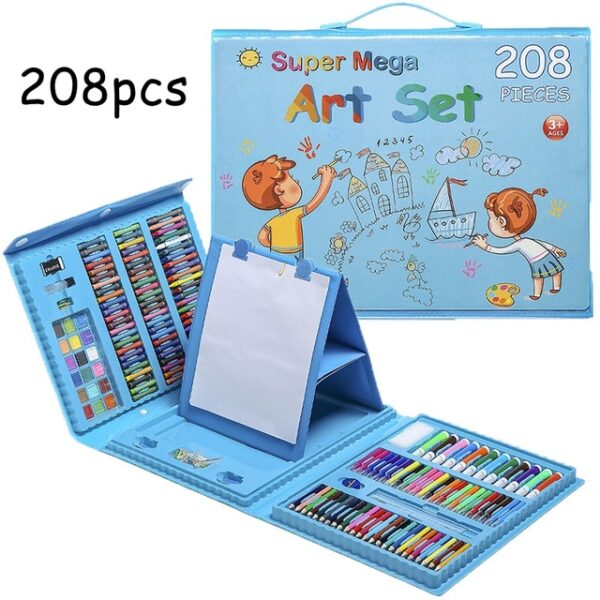 Educational Toys 42 208PCS Children Art Painting Set Watercolor Pencil Crayon Water Pen Drawing Board Doodle 7.jpg 640x640 7