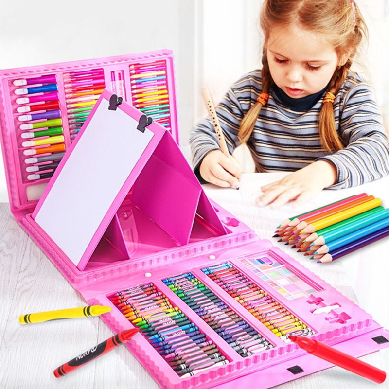 Deluxe 6-in-1 Art Creativity Set the Best Present for Kids, Deluxe 6-in-1  Art Creativity Settm for Boys & Girls, Oil Pastels, Colored Pencils