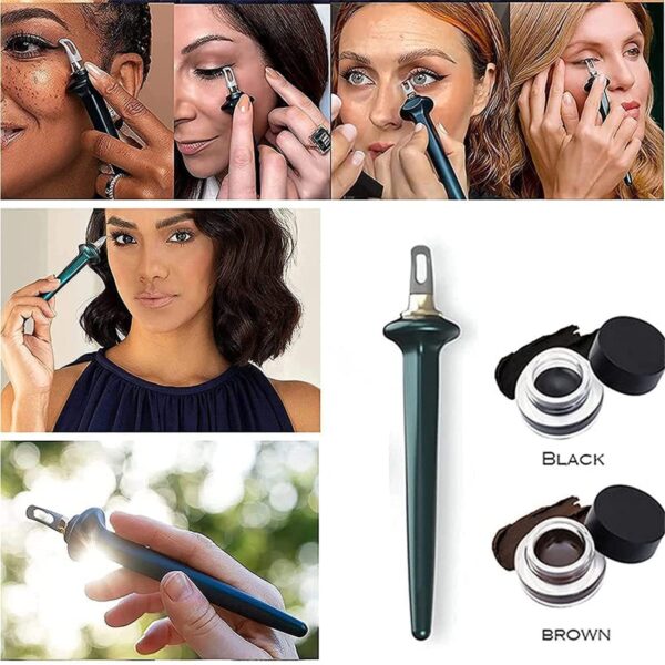 Eyeliner Applicator Brush Easy No Skip Eyeliner Gel Silicone Eyeliner Tools for Shaky Hands Beginer Gel 2