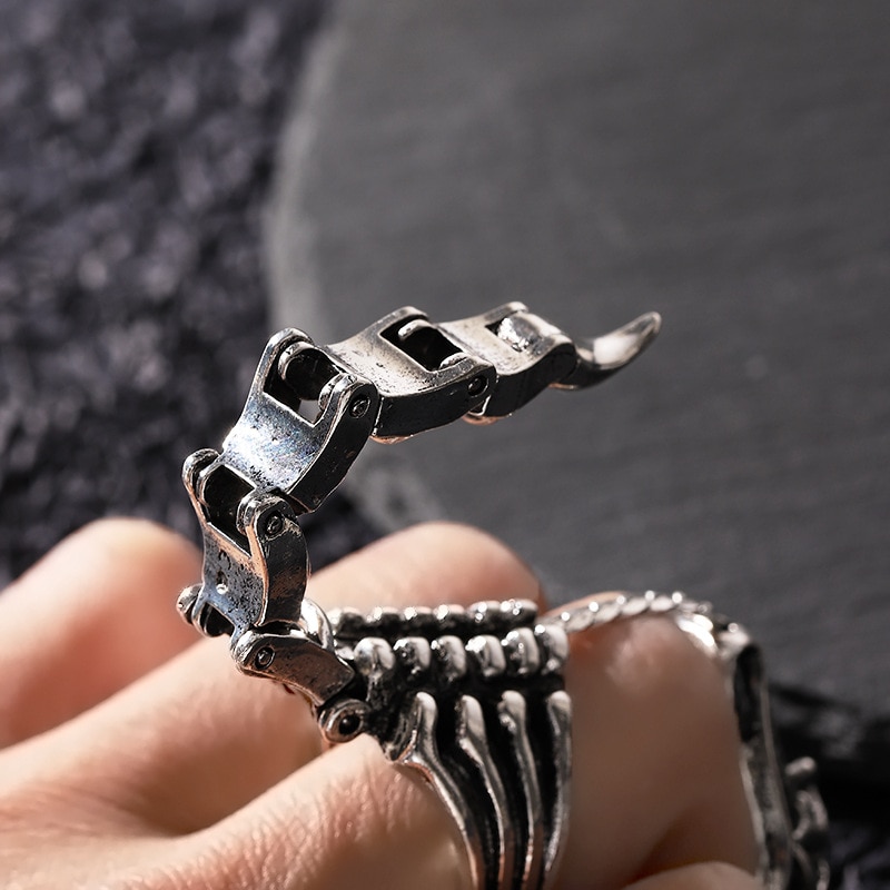 Movable Scorpion Tail Rings 4 Movable Scorpion Ring Punk Jewelry Fingertip Toy Stress Relief Vintage Gothic Scroll Armor Knuckle Metal Rock 3