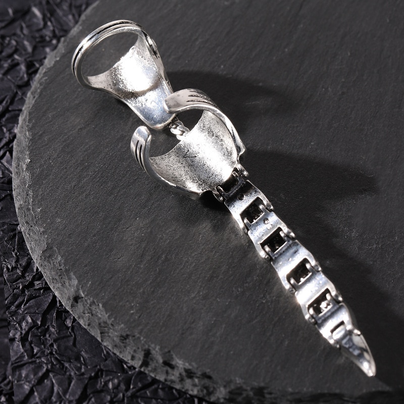 Movable Scorpion Tail Rings 5 Movable Scorpion Ring Punk Jewelry Fingertip Toy Stress Relief Vintage Gothic Scroll Armor Knuckle Metal Rock 4