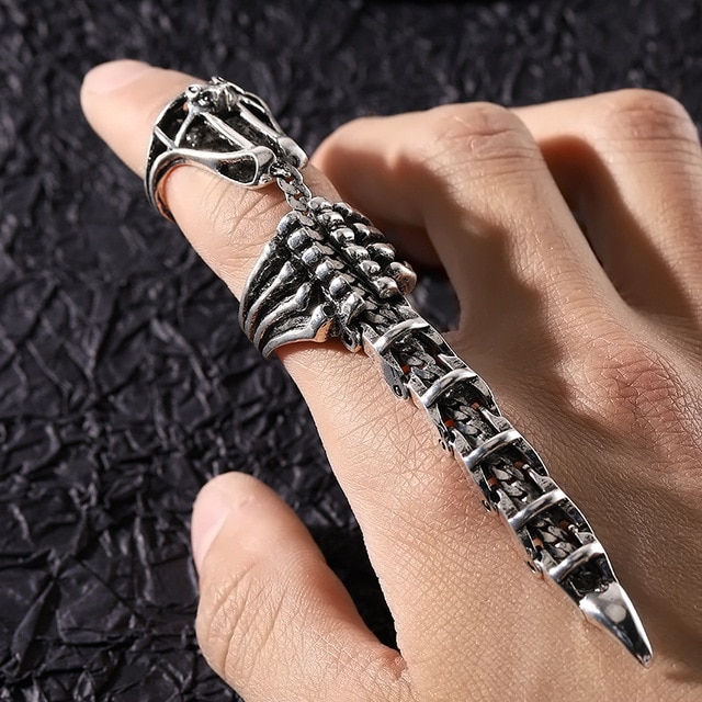 Movable Scorpion Tail Rings 7 Movable Scorpion Ring Punk Jewelry Fingertip Toy Stress Relief Vintage Gothic Scroll Armor Knuckle Metal