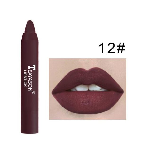 TEAYASON 12 dathan lipsticks Velvet Matte Lipsticks uisge-dhìonach fada maireannach Sexy Makeup Lip Stick Tint Pen Non 35.jpg 640x640 35