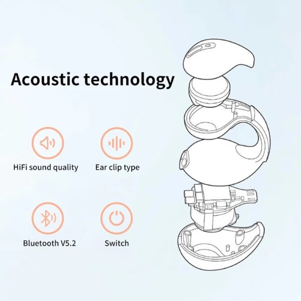 Bezdrátová sluchátka Spona do uší Bone Conduction Sluchátka Bluetooth Stereo Smart Noise Reduction Sport Air Conduction 3